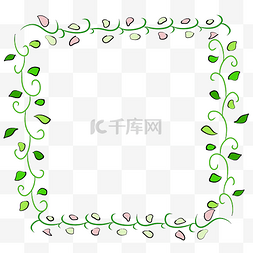 绿叶花藤装饰边框