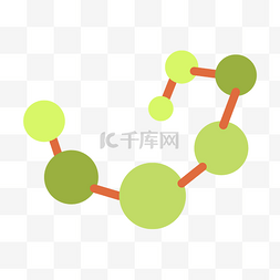 卡通绿色分子免抠图