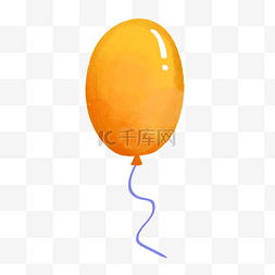 水彩氢气球图片_儿童节黄色椭圆气球