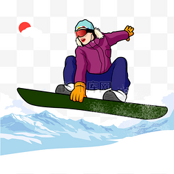 雪山滑雪的青年