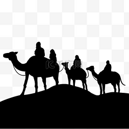沙漠中行走的骆驼图片_沙漠骆驼商队剪影