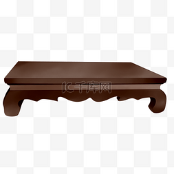 木桌子插画图片_精致的红色桌子插画