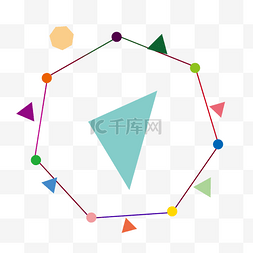 圆不规格图片_几何图形彩色三角形不规格形状