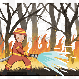 澳洲和牛素材图片_卡通风格消防员灭火元素