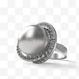 珠宝珍珠图片_白金珍珠戒指元素