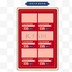 详情页边框图片_电商红色商品边框详情页