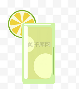 绿色柠檬片果汁插图