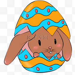 条纹彩蛋棕色兔子