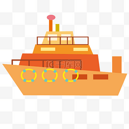黄色卡通轮船