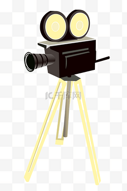 科技黑图片_黑黄色立体摄像机