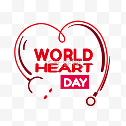 世界心脏日爱心听诊器