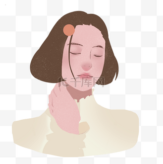 卡通女生闭眼睛图片_卡通女生闭眼睛素材-卡通女生闭眼睛图片大全-千