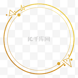 金色圆环线条图片_简约烫金几何圆环标题框边框