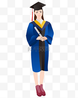 毕业季博士帽和黑板插画