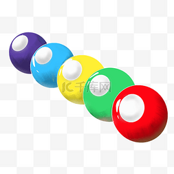 彩色桌球器材插画