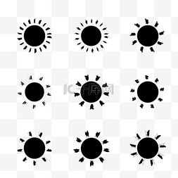 水墨icon图标图片_黑色自然图标太阳图标