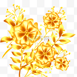 金色金属立体花朵