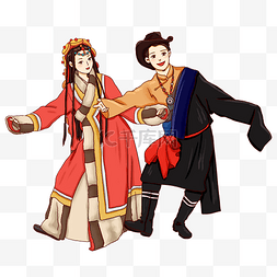 傣族舞服饰图片_少数民族藏族情侣