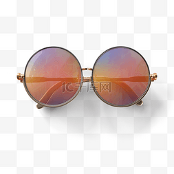 彩色镜片复古太阳眼镜3d元素
