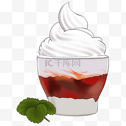 红色圣代图片_夏日美味草莓甜点