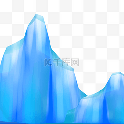 蓝色冰山山崖