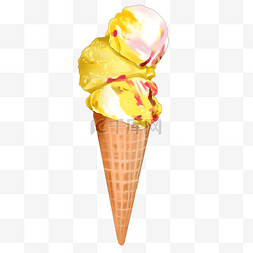 卡通黄色冰淇淋