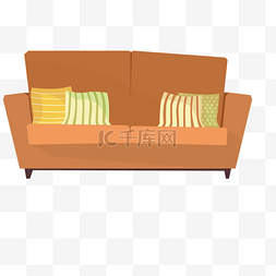 新中式双人沙发图片_灰色扁平化创意沙发元素