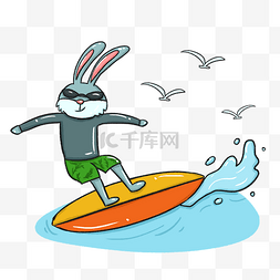 旅游大海图片_旅游的兔子卡通手绘免抠元素