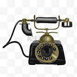 老式电话机图片_黑色老式电话机
