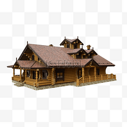 木屋模型图片_泰式木制建筑