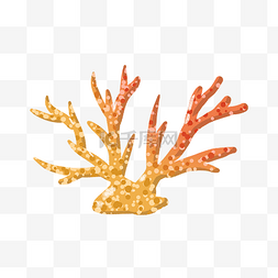 珊瑚插画图片_黄色珊瑚插画