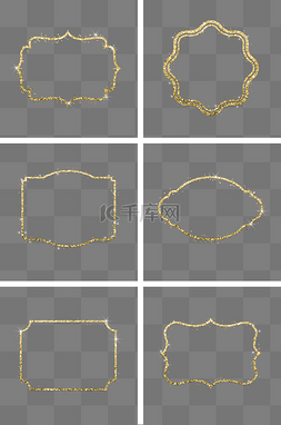 圣诞节1图片_金色闪粉简约边框组图1