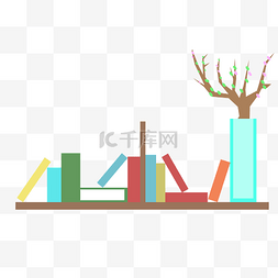 彩色书籍树木