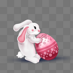 白色可爱手绘复活节兔子