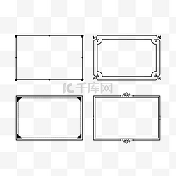 线条欧式边框图片_矩形线条书法框