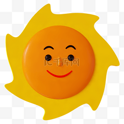 卡通橙色太阳图片_橙色太阳立体装饰