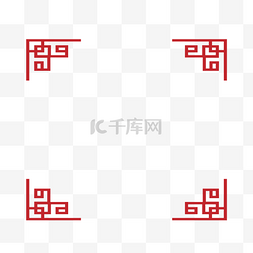 边框纹理中国风图片_红色传统边框
