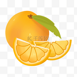 水果切片橙子图片_卡通水果脐橙橙子