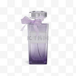 玻璃水瓶包装图片_紫色蝴蝶结香水瓶