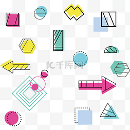 简约孟菲斯几何底纹图案