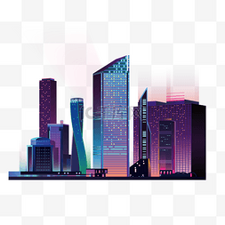 彩色城市剪影图片_城市剪影高楼大厦