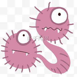 紫色双头细菌插画