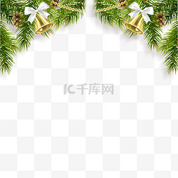 针叶边框图片_绿色植物圣诞边框元素