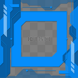 彩色科技边框蓝色装饰图
