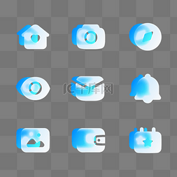 png相册图标图片_矢量毛玻璃质感磨砂pvc图标