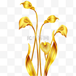 马蹄图片_金色金属马蹄花朵