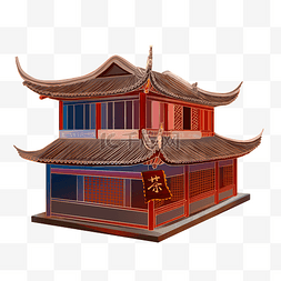 茶楼单子图片_中国风古风古建筑茶楼