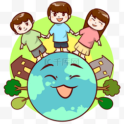 世界地球日孩童守护地球