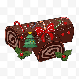 log图片_圣诞装饰树干蛋糕yule log cake