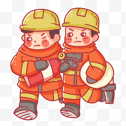 正在救火的消防员
